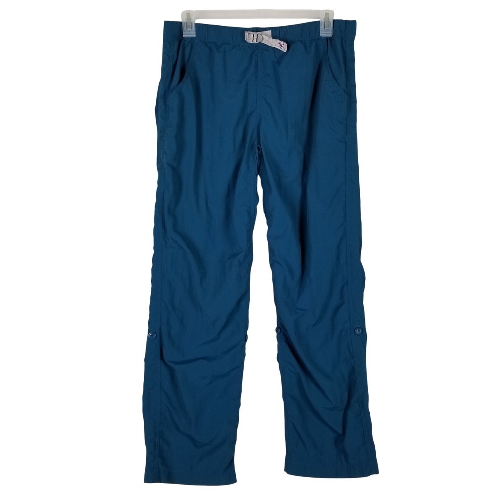 Gramicci Hiking Pants Men Large Teal Nylon Integrated Belt Roll-Up Outdoor